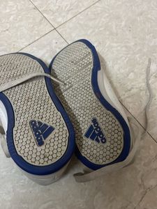 Adidas White &amp; Blue Sneakers