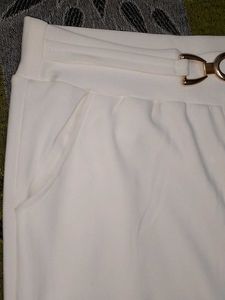 White Trousers with Gold Detail