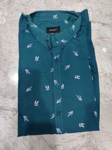 Leaf Print Green Shirt