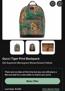 Gucci GG Bengal Tiger Print Backpack