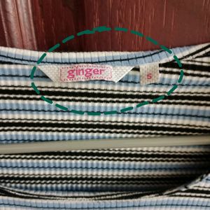 GINGER Blue Stripes Crop Top
