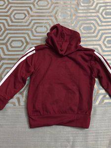 Burgundy Striped Hoodie