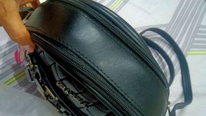 Black Leather Sling Bag