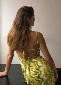 Yellow Print Maxi Dress