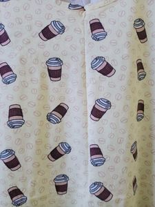 Cute Cofee Cup Design Short Nightdress