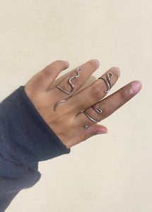 Y2k Silver Ring Set