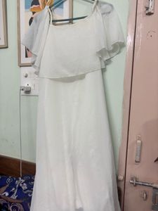 White Chiffon Overlay Dress