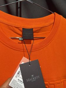 Hackett Sport Orange Embossed Logo Tee