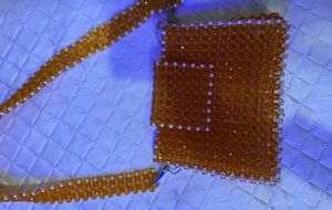 Orange Beaded Shoulder Bag