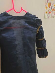 Royal blue pluffy sleeves outer for girls kids