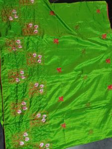 Green Embroidered Saree