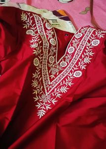Elegant Maroon Embroidered Kurti