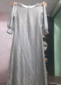 Elegant Silver Maxi Dress