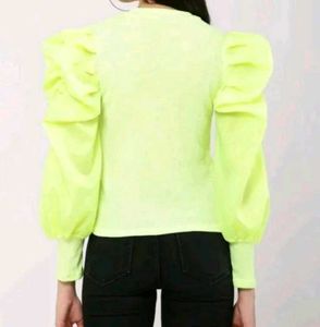 Neon Puff Sleeve Top