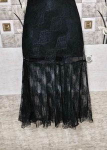 Gothic .Black Lace Skirt