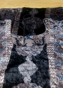 Pure Ajrakh velvet kurti