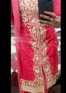 Elegant Two Embroidered Red Kurti