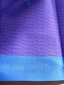 Blue Floral Patterned Art Silk Saree