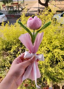 Pink Crochet Tulip