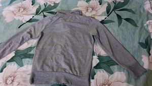 Gray Floral '87' Zip-Up Jacket