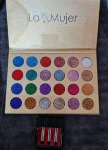 Eye Shadow Pallet &amp; Mini Lipstick Set Of 4