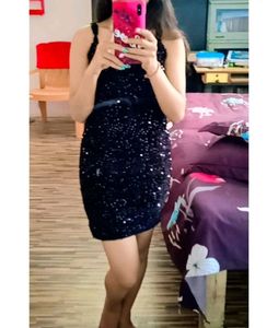 Sparkly Black Mini Dress