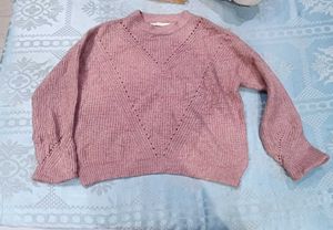 Mauve Knit Pullover Sweater