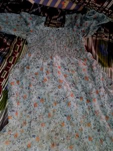 Floral Chiffon Smocked Dress