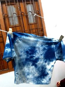 Blue Tie-Dye &#39;CHILL&#39; Graphic T-Shirt