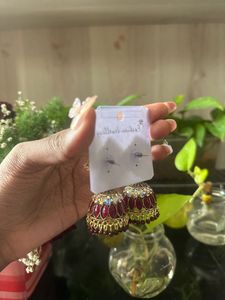 Maroon Square Jhumka