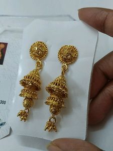 Jhumka Earrings Shri Hari Gold Plated Jewellery