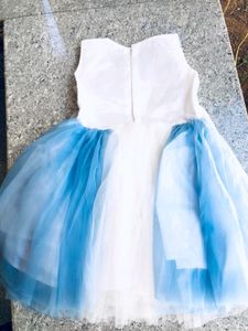 Cute Blue &amp; White Girls Dress