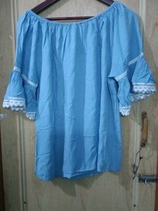 2BMe Light Blue Top With Bell Sleeves