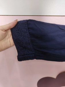 Dark Blue Chikankari Kurti