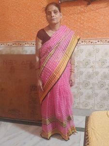 Cotton Pink Saree