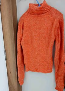Orange Turtleneck Sweater