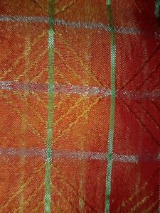 Orange &amp; Gold Checkered Fabric