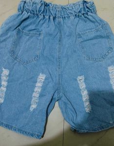 Ripped Denim Shorts