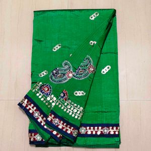 Green Embellished Saree