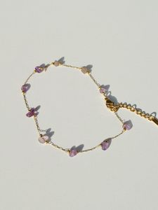 Purple Stone Beaded Anklet