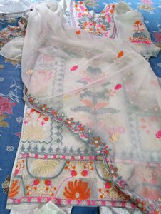 Beautiful Embroidery Off white Suit