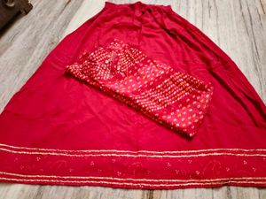 Bandhni Kurti Skrit Set
