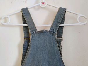 Light Blue Denim Dungaree With Detachable Straps