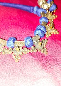 Blue Thread Necklace