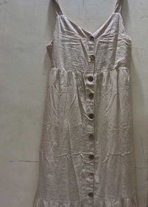 Beige Cotton Summer Dress
