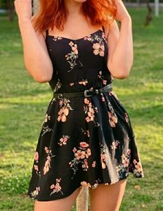H&amp;M Black Floral Sleeves Dress