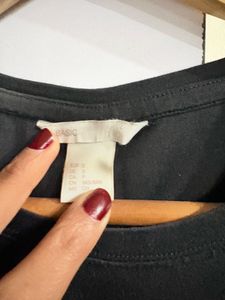 H&amp;M Black T-shirt  Dress