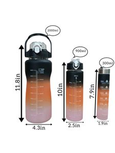 Motivational Water Bottles - Set of 3