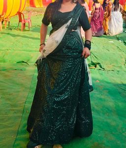 Emerald Green Sequin Lehenga