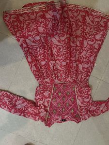 Elegant Pink Printed Sharara Set